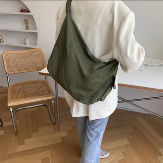 [ใช้2โค้ดส่งฟรี+ลดเพิ่ม]กระเป๋าผ้าใบใหญ่สุด งานเกาหลี Baggy Bag ทรงUnisex 4 สี F143
