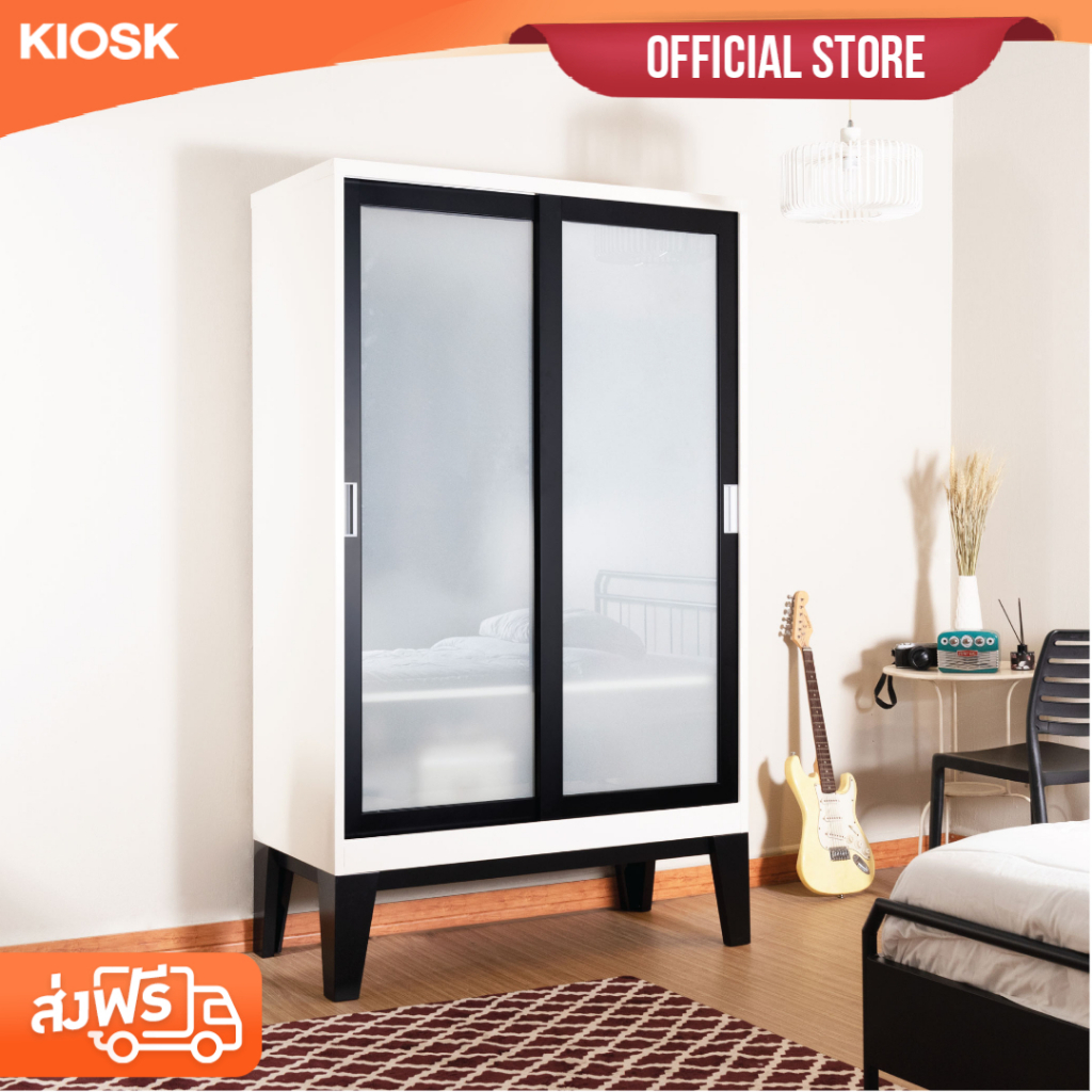 [จัดส่งพร้อมติดตั้งฟรี] KIOSK ตู้เสื้อผ้า รุ่น Ropa บานเลื่อนกระจก