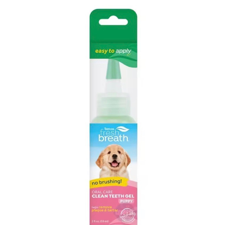 (สูตร Puppy) Tropiclean Fresh Breath Clean Teeth Gel เจลกำจัดหินปูน สำหรับสุนัข ขนาด 2 oz Made in USA