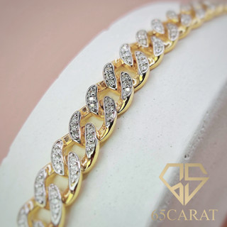 65Carat - ข้อมือเพชรแท้ เพชรเบลเยี่ยมคัท ดีไซส์เรียบหรู ฝังเพชรเต็มเส้น