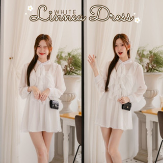 DR0326 LABELLE รุ่น Linnea Dress เดรสระบายขาว เเถมเดรสซับใน