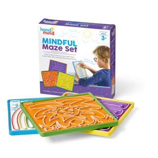 hand2mind Mindful Maze Boards, Learn Breathing Patterns, Mindfulness 🇺🇸💯 แผ่นเขาวงกตฝึกสมาธิ