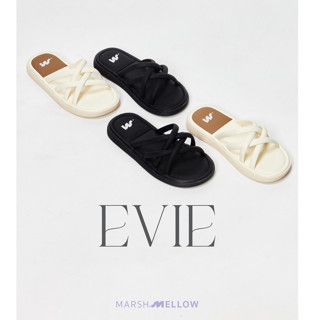 (ลด 45 Code: MARSH999 ) EVIE SANDAL รองเท้าแตะพื้นขนมปังนุ่มนิ่ม หน้าเท้าน้องคาดไขว้เพิ่มลูกเล่นให้กับหน้าเท้า