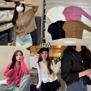 BY IRA Cardigan เสื้อคาร์ดิแกนกันหนาว แขนยาว คอกลม ผ้าถัก สไตล์เกาหลี แฟชั่นฤดูใบไม้ผลิ และฤดูหนาว สําหรับผู้หญิง