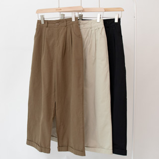 Chestnut cotton trousers กางเกงขายาวรุ่นใหม่ล่าสุดด~ เป็นทรงบอยๆ ใส่ได้ทุกวัน