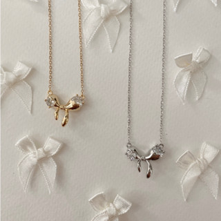 Hadesories Girly Ribbon Necklace สร้อยคอรูปโบว์พร้อมเพชร