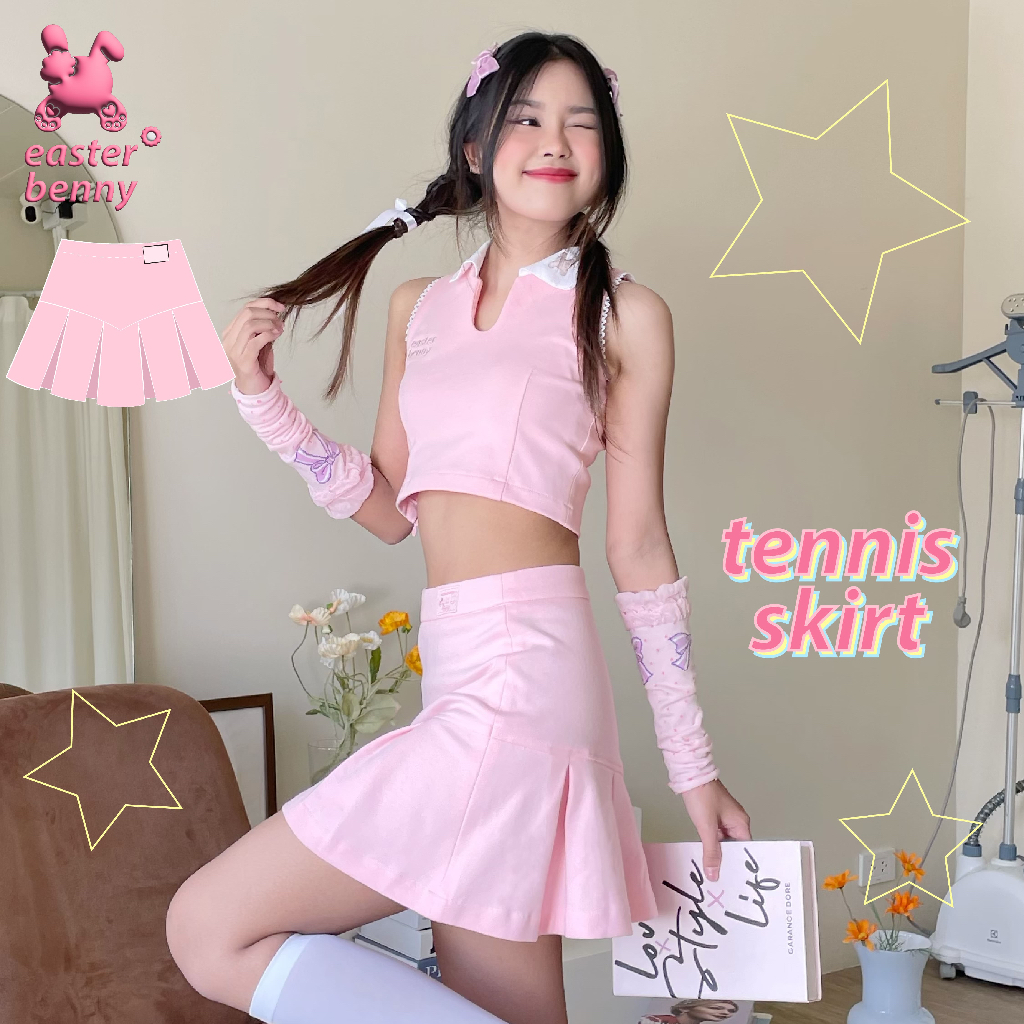 benny is hopping on tennis skirt (𝖿𝗅𝗈𝗉𝗌𝗒 𝗆𝖾𝗅𝗅𝗈𝗐 𝗉𝗂𝗇𝗄♡)