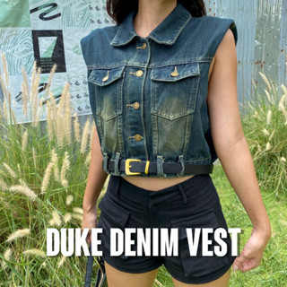 MINIGIRL STORE | Duke denim vest เสื้อยีนส์พร้อมเข็มขัด