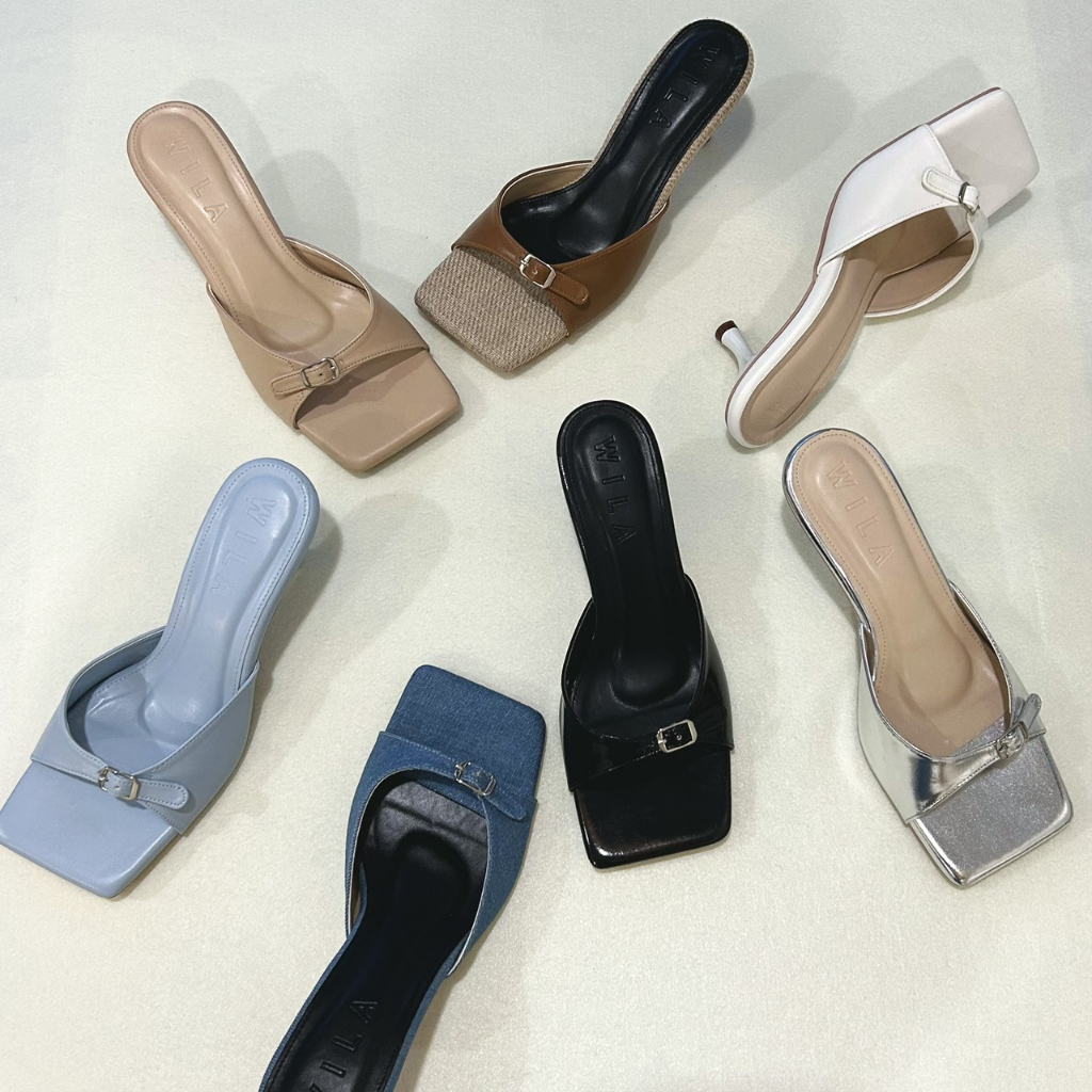 (รุ่น K2) - Wila shoes l SHOPEE VDO ลด100฿ รองเท้าส้นสูง ความสูง1.5นิ้ว สายคาดเข็มขัดเล็ก กดสั่งได้เลยค่ะ
