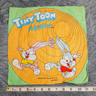 ผ้าเช็ดหน้า ลายกระต่าย Tiny Toon ผ้าเช็ดหน้ามือสอง