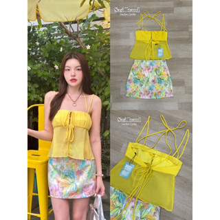 Lalisa999ราคาถูกที่สุด!! Sasi Set สายเดี่ยวผูกอก+กางเกงกระโปรง.1