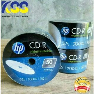 แผ่นซีดี Cd Cd-r ยี่ห้อ Hp หน้าปริ้นท์ สกรีนแผ่นได้ Pack 50 แผ่น