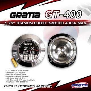 ทวิสเตอร์จาน GRATIA - GT400 ว้อยส์ใหญ่ 1.75" ไททาเนียม **ราคาต่อ 1 คู่ / 2 ดอก**ผลิตจากอลูมิเนียมคุณภาพดี แข็งแรง ทนทาน