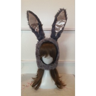 gray rabbit hat หมวกกระต่ายสีเทาหูตั้งขนฟู งานน่ารักๆจากญี่ปุ่น