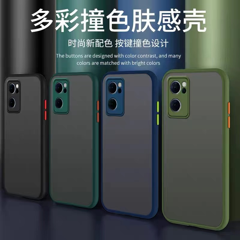 12 เคสขอบสีหลังด้าน Case OPPO Reno4 4G Reno5 5G Reno6 5G Reno6Z Reno6pro Reno7 5G Reno7Z Reno7pro Re