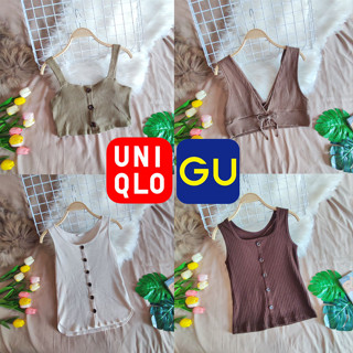 Uniqlo/GU แขนกุด เสื้อกล้าม ผ้าร่อง ผ้าวาฟเฟิล มือ1มือ2