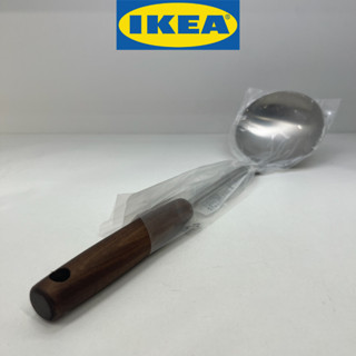 IKEA อิเกีย SLITSTARK สลิทสตาร์ค กระบวยตักซุป, สแตนเลส/ไม้วอลนัท