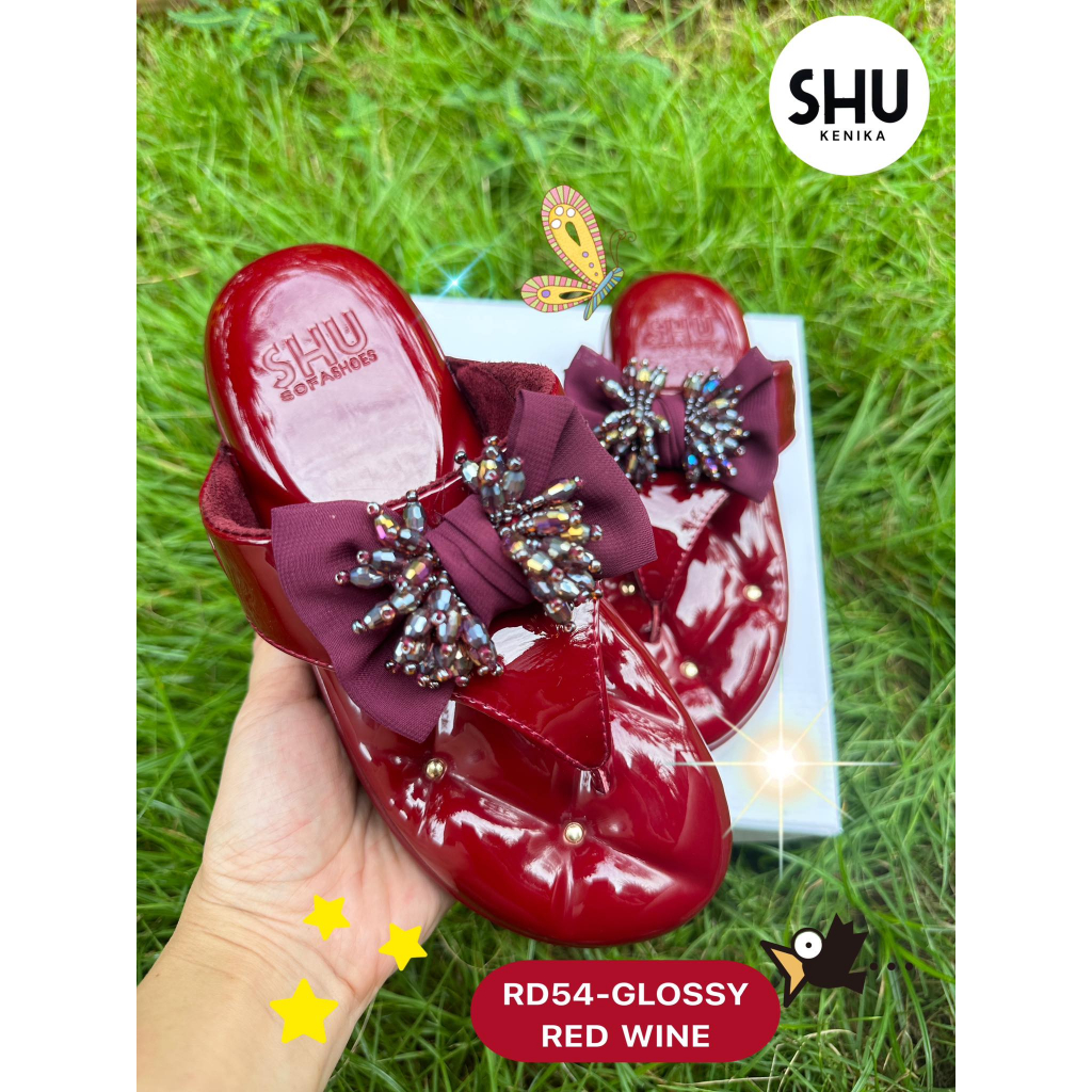 SHU SOFASHOES 2.5“(0203) สีเงา 7 สีทรงหน้าโบว์ รองแตะผู้หญิง