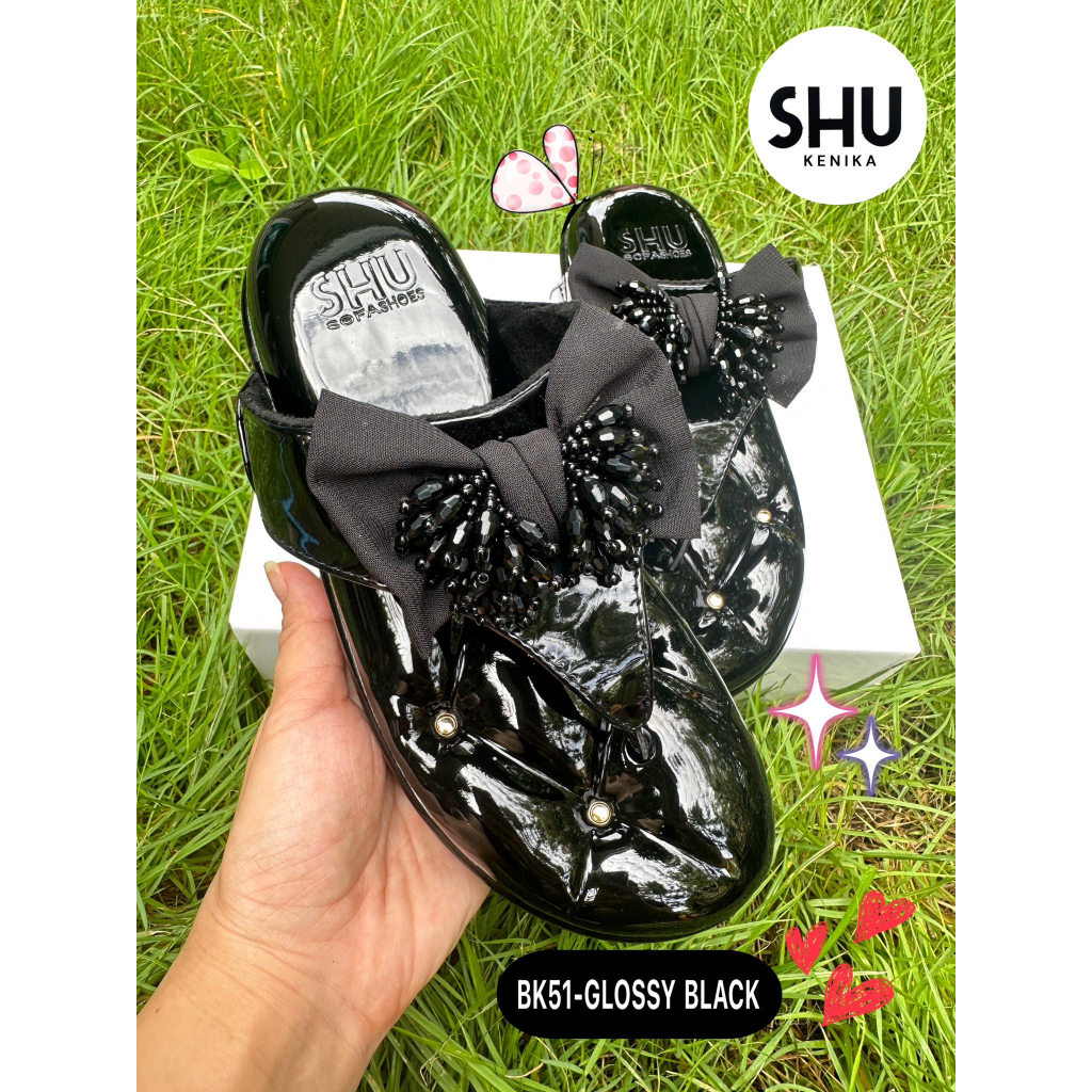 SHU SOFASHOES 2.5“(0203) สีเงา 7 สีทรงหน้าโบว์ รองแตะผู้หญิง