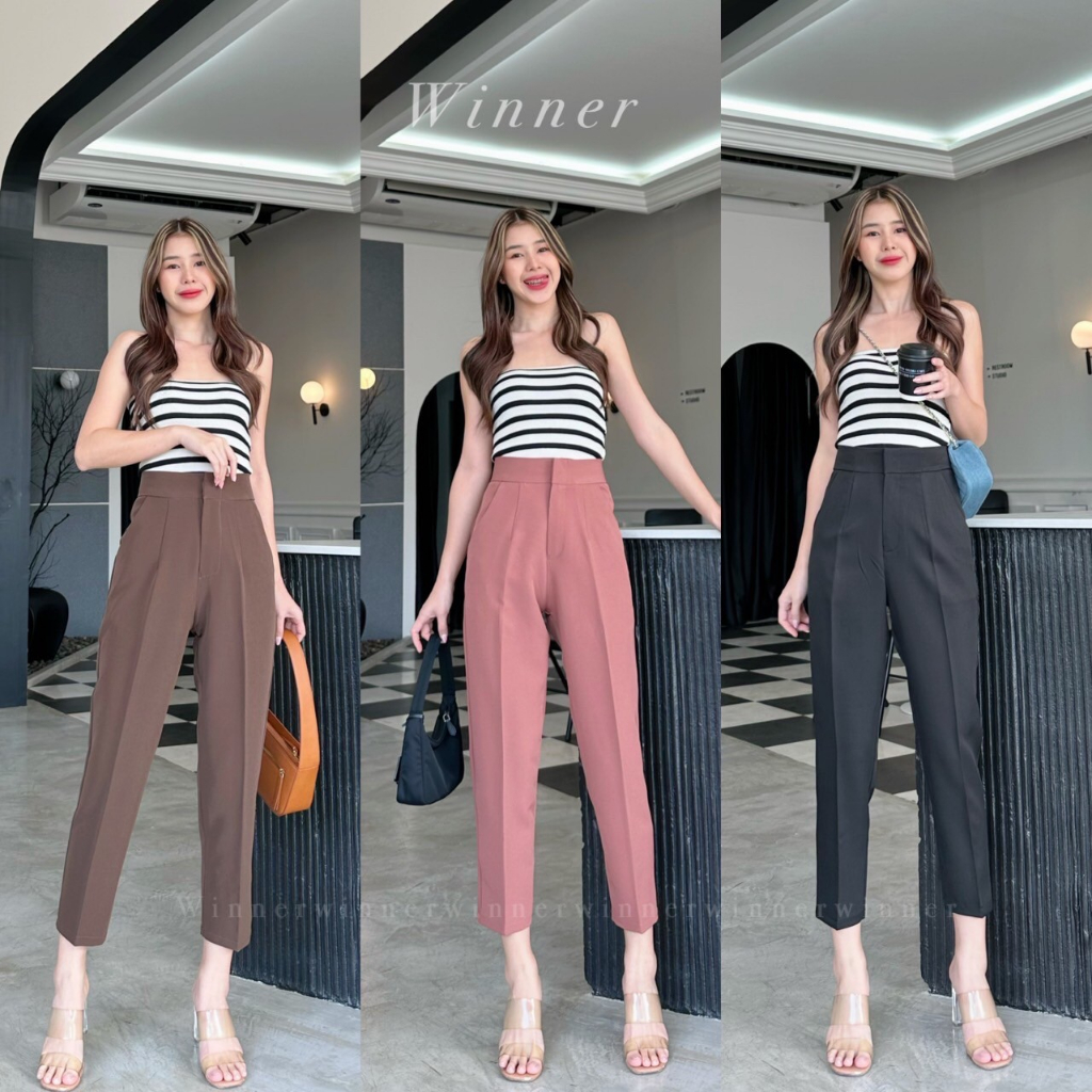 A04 กางเกง Winner  7 ตะขอหน้าผ้าไอวี่