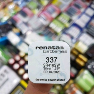 ถ่านกระดุม Renata 337, SR416SW  1.55V จำนวน 1ก้อน ของใหม่ ของแท้