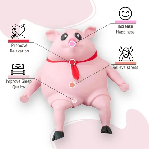 ตรามังกร หมูบีบ ตุ๊กตาหมู บีบ ยืดได้ นุ่มนิ่ม บีบอัด ตุ๊กตาซิลิโคนยางนิ่ม ลดความเครียด