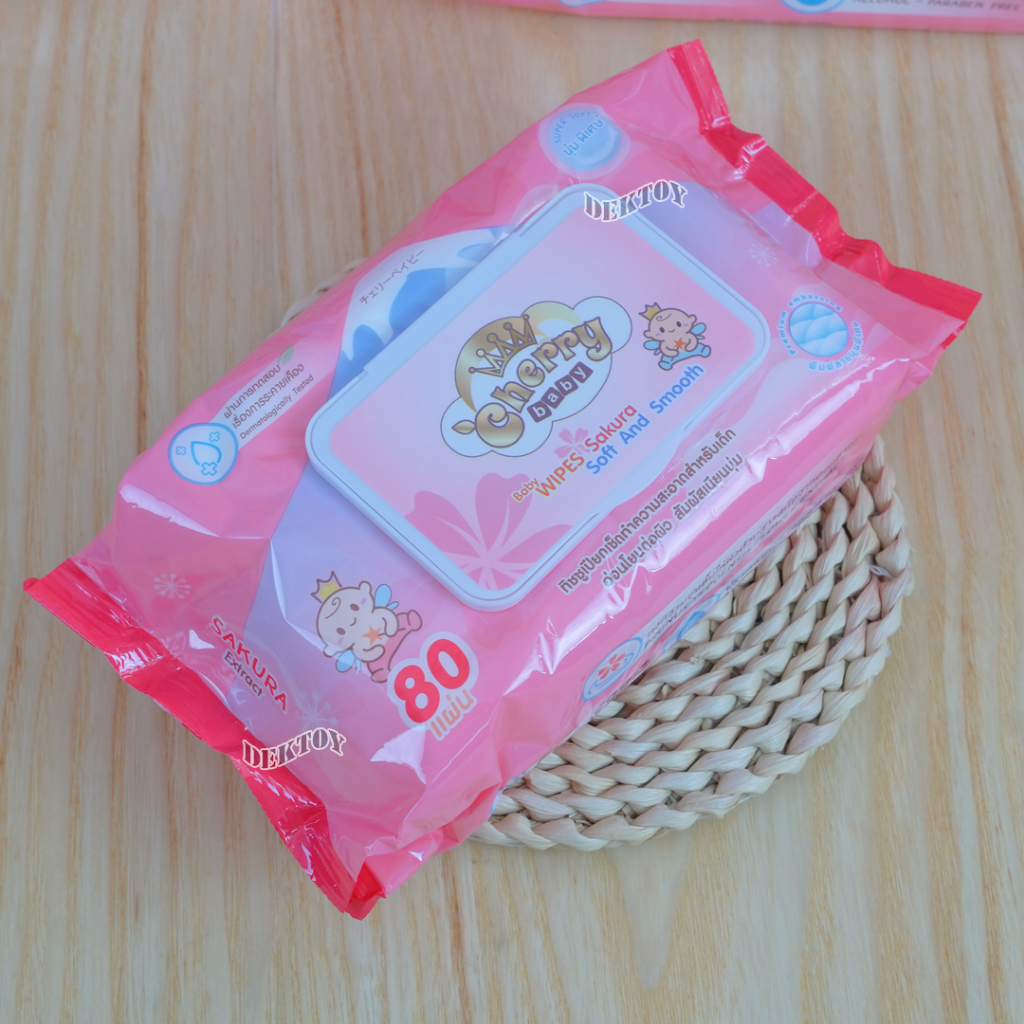 6 ห่อ ทิชชู่เปียก Cherry Baby ทิชชู่เปียกเชอรี่เบบี้ Baby รูปที่ 3