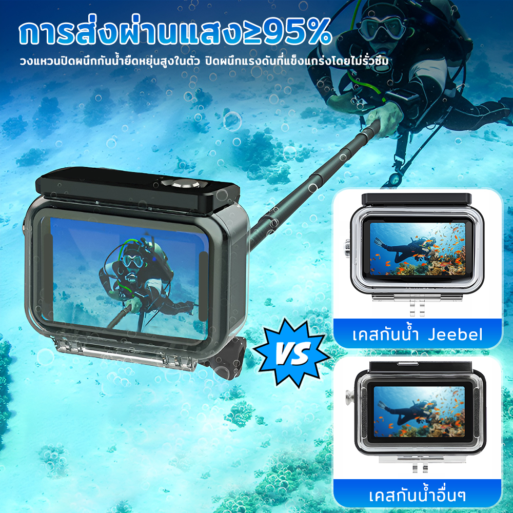 เคสกันน้ำ 45M GoPro Hero 13 12 11 10 9 Waterproof Case Dive Housing Cover กล่องกันน้ำ เคสใส แผ่นกันฝ้า กรอง