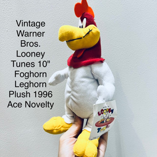 ตุ๊กตา ไก่แจ้ Vintage Warner Bros. Looney Tunes ขนาด10" Foghorn Leghorn Plush 1996 Ace Novelty งานสะสม หายาก ป้ายห้อย