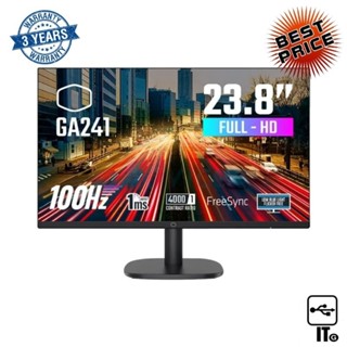 Monitor 23.8 COOLER MASTER GA241 (VA, VGA, HDMI) FREESYNC 100Hz ประกัน 3Y จอคอม จอมอนิเตอร์ จอคอมพิวเตอร์