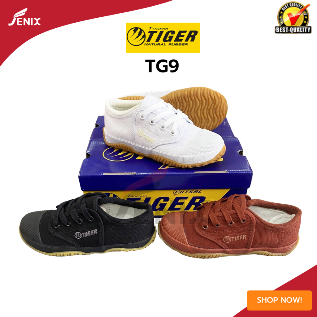 รองเท้าผ้าใบนักเรียน TIGER TG9 ไซส์ 31-43 พื้นฟุตซอลพื้นสีเหลือง