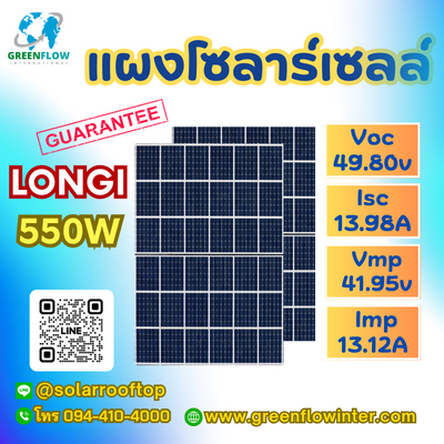 แผงโซลาร์เซลล์ LONGI 550W