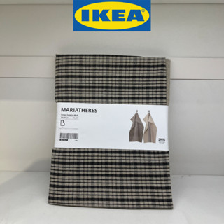 IKEA อิเกีย MARIATHERES มาเรียเธเรียส ผ้าเช็ดจาน, สี่เหลี่ยมจัตุรัส ลายทาง/เทา เบจ, 50x70 ซม.