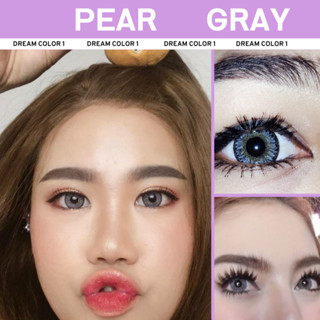 คอนแทคเลนส์ Dreamcolor1 รุ่น Pear สีเทา สายตาสั้น สไตล์อาหรั…