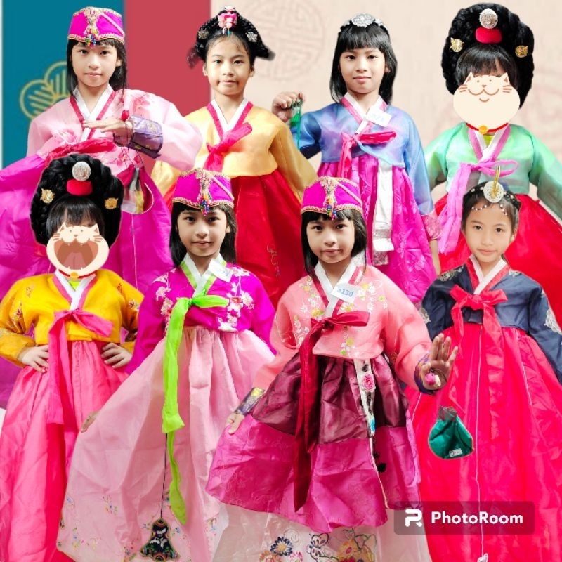 ชุดฮันบกเด็กหญิง ชุดเกาหลี ชุดประจำชาติ ชุดแดจังกึมเด็ก ชุดอาเซียน set 1