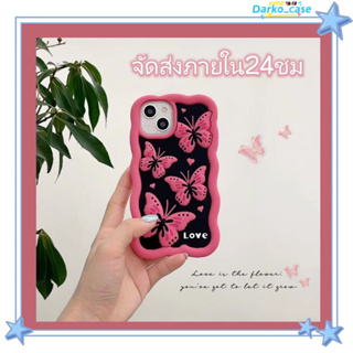 🎈จัดส่งภายใน24ชม🎈เคส for iPhone 11 14 Pro Max Case for iPhone 12 13 ป้องกันการตก การป้องกัน เคสซิลิโคนนิ่ม ผีเสื้อ