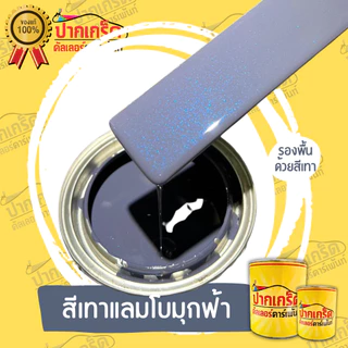 สีพ่นรถยนต์ 2K สีเทา สีเทาแลมโบมุกฟ้า มีหลายขนาดให้เลือก ทั้งแบบสเปรย์และใส่กาพ่น