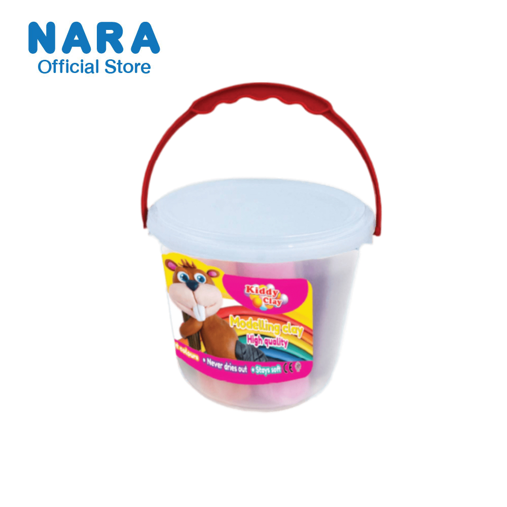 [ ยกเเพ็ค ] NARA Modelling Clay ดินน้ำมันไร้สารพิษ แบบก้อน ยกเเพ็คคละสี *เลือกขนาด*