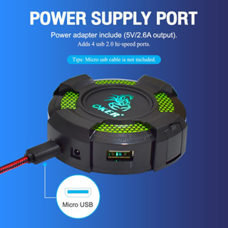 ฮับ USB 4 PORT USB 2.0 HUB USB OKER H1 ออกแบบให้พกพาได้อย่างสะดวกง่ายดาย จ่ายไฟได้ถึง 500mA