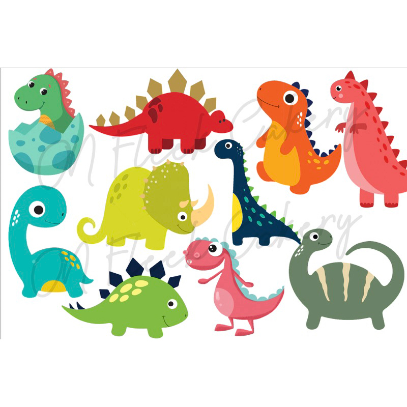ป้ายปักเค้ก Dinosour ไดโนเสาร์ ป้ายปักคัพเค้ก ป้ายชื่อ ป้ายวันเกิด