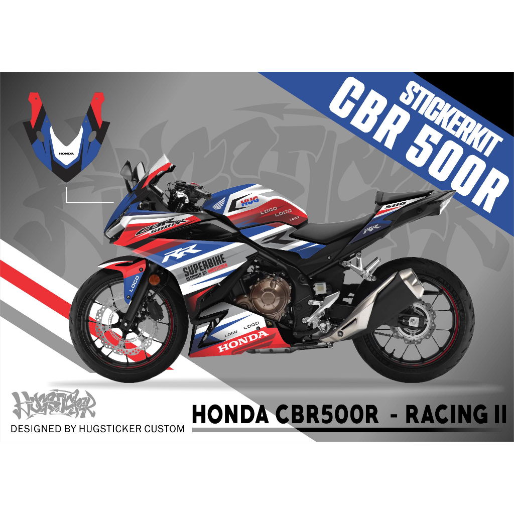 สติ๊กเกอร์ติดรถ สติ๊กเกอร์ Honda CBR500R - ลาย Racing II ปี 2016-2023