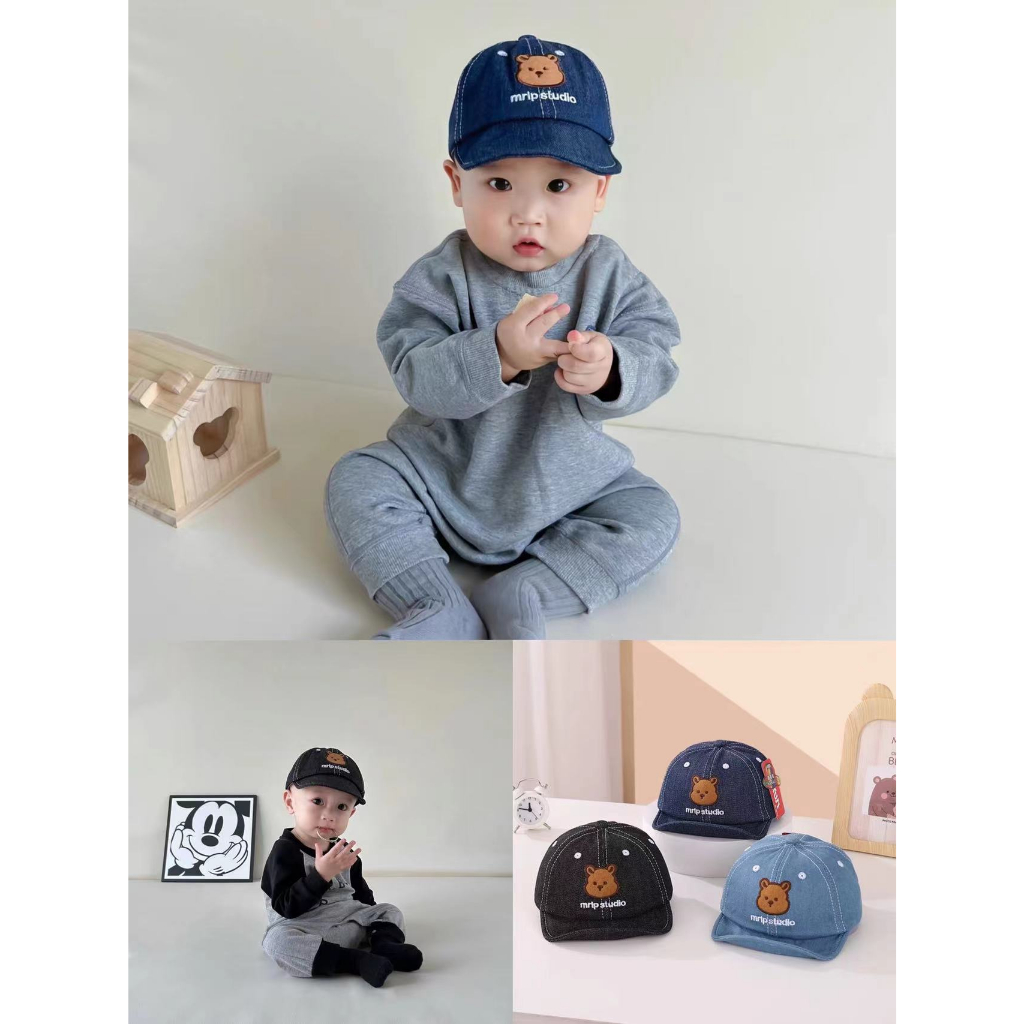 หมวกแก็บผ้าลูกฟูกเด็กชายเด็กหญิง 4-18เดือน รอบหัว40-48cm