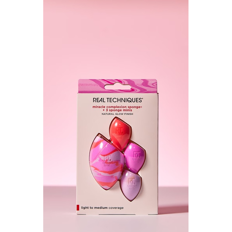 ของแท้!!เซ็ทฟองน้ำ Real Techniques Berry Pop Miracle Complexion Sponge and Mini Sponges Set(ได้4ชิ้น