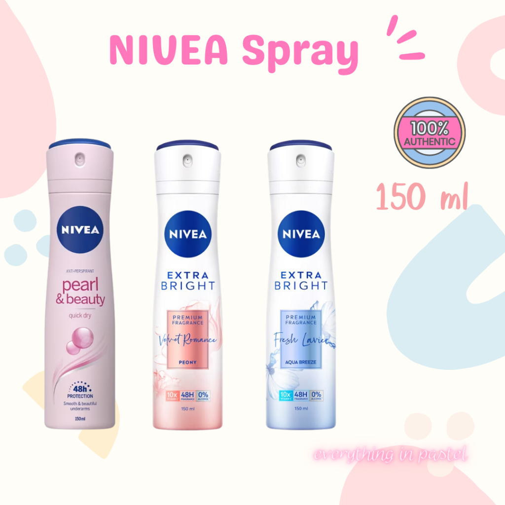A010-11-นีเวีย เพิร์ล แอนด์ บิวตี้ สเปรย์ 150 มล. NIVEA Deo Pearl and Beauty Spray 150 ml.
