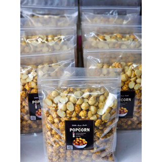 Popcorn Caramel with MACADAMIA (ถุง500g) ป๊อบคอร์นรสคาราเมลใส่ถั่วเฉพาะแมคคาเดเมียพิเศษ กรอบๆ มันๆ นัวๆ เคี้ยวเพลิน