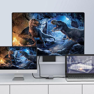 [แพ็คใน 30 นาที] USB To VGA และ HDMI 2-In-1 Video Converter Multi-Monitor เดสก์ท็อป USB Video Card แล็ปท็อป