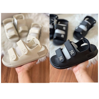 ✴️แท้ 💯% MLB Chunky Sandal NY รองเท้าแตะรัดส้น สีดำ/ สีครีม logo NY 🖤🤍