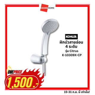 [1500ราคาเดียว] ฝักบัวสายอ่อน 4 ระดับ KOHLER Citrus K-10309X-CP โครเมียม ชุดฝักบัว พร้อมสายอ่อนและขอแขวน