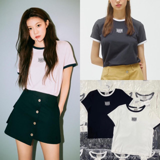 MAR T-Shirt◻️◼️(320฿ฟรีส่ง) เสื้อยืดแบรนด์ดัง รุ่นใหม่ล่าสุด งานตามหา ชนช็อปเกาหลีเลยค้า ดีเทลขอบตัดสีทูโทน ปักลาย valen