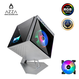 AZZA Innovative Mini ITX Tower Tempered Glass ARGB CUBE 805 - Silver สินค้ารับประกัน 1 ปี